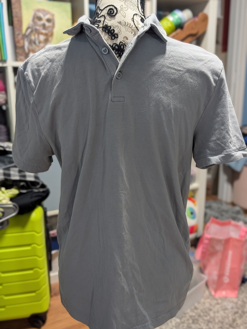 H&M Men's Gray Short-Sleeve Polo
